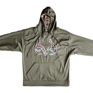 Realtree by RZO Pullover Hoodie Sweatshirt Size L Green Stitched Logo Very good